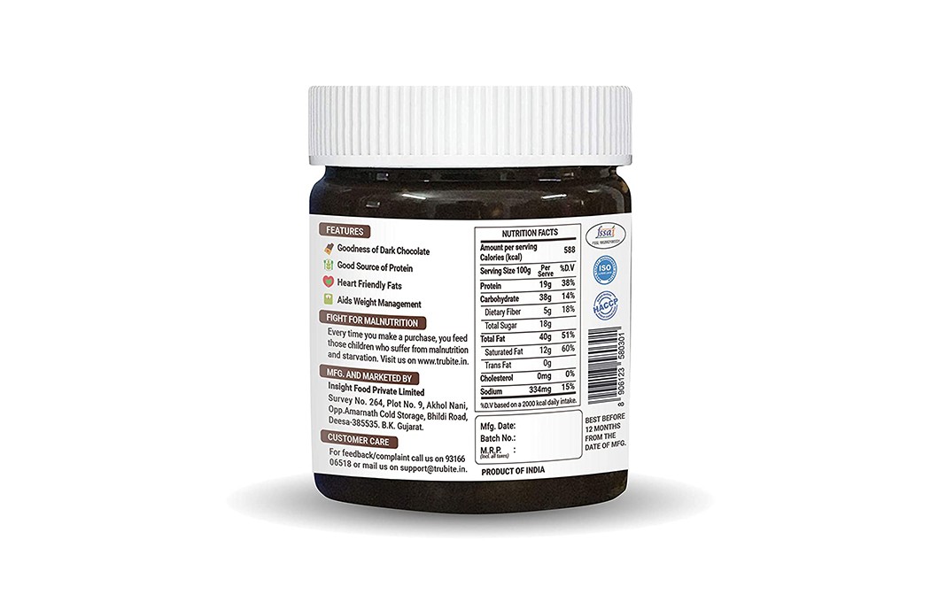 Trubite Chocolate Peanut Butter Crunchy Choco Delight   Plastic Jar  350 grams